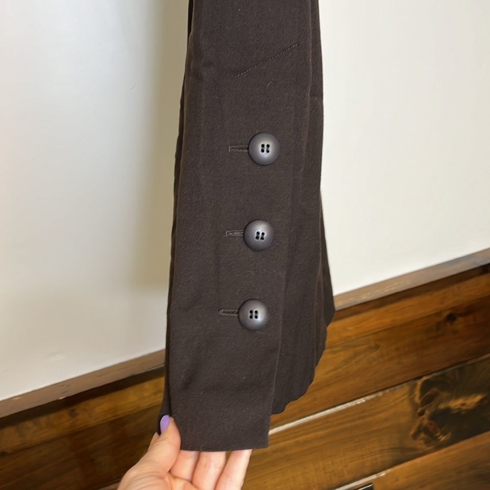 Vintage Escada Brown Elastic Waist Wool Midi‎ Skirt- S - Picture 2 of 4